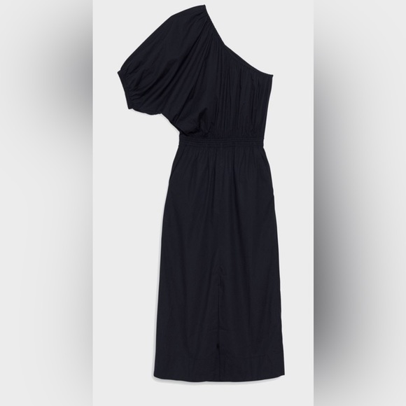 Apiece Apart | Midi One Shoulder Dress | Fitted waistband | Sz Medium - Picture 3 of 13